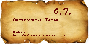 Osztrovszky Tamás névjegykártya