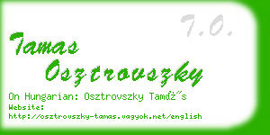 tamas osztrovszky business card